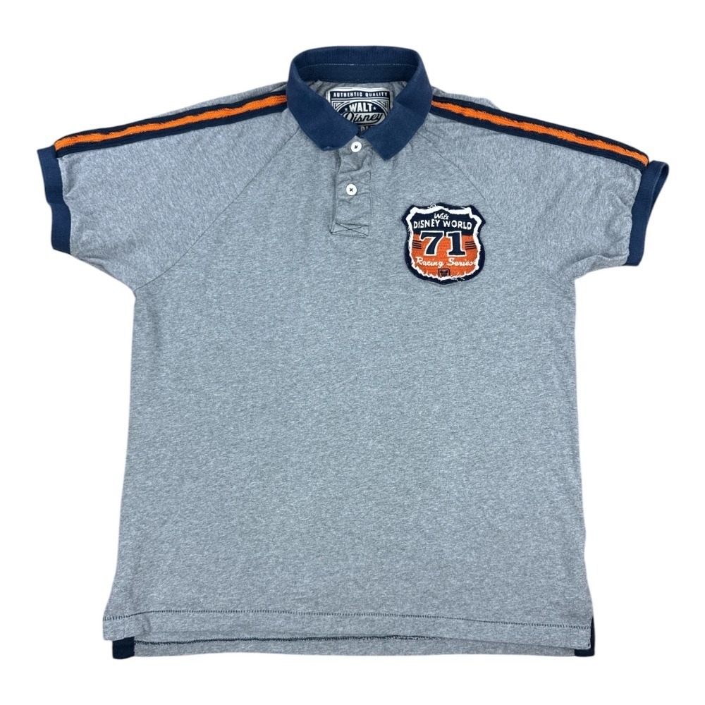 Walt Disney World 71 Racing Series Polo Shirt Grey Navy Orange Large Embroidered
